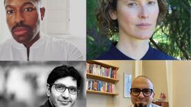 Headshots of the four new faculty members collaged together