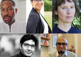 Headshots of the five new faculty members collaged together